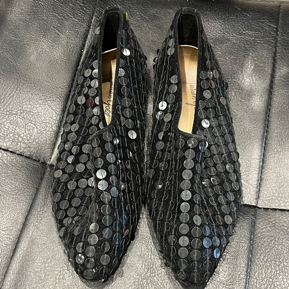 Elegant Black Sequin Women's Flats size 6.5
